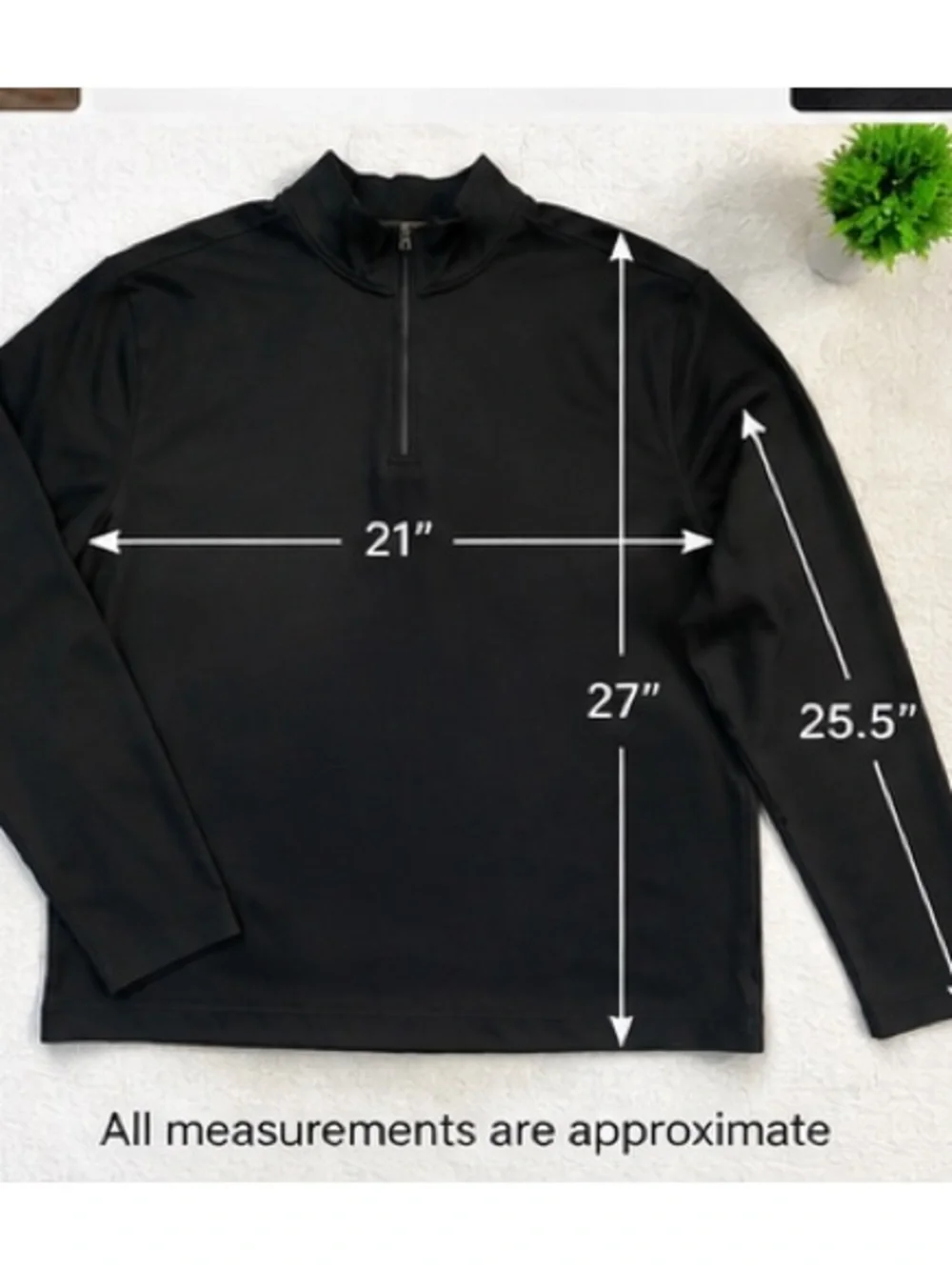 Banana Republic Men’s M Black Performance Stretch Quarter Zip Pullover
